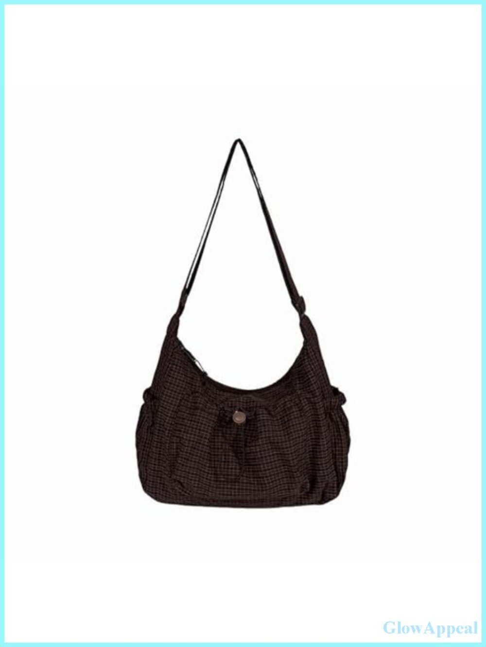 Plaid Nylon Crescent Hobo Crossbody Bag Slouchy Messenger Purse Everyday